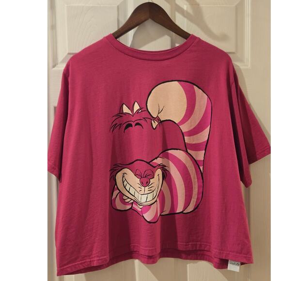 Disney Alice in Wonderland Cheshire Cat Tee Fuchsia Graphic Print 2XL - Picture 2 of 11